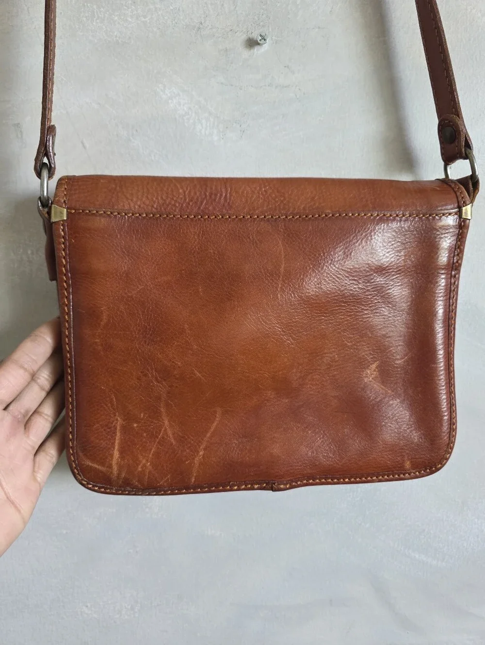 I Medici Asti Small Messenger Bag Leather Made In Italy Crossbody 10x8x3